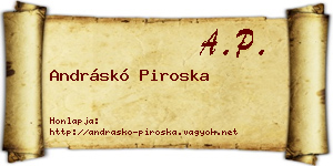 Andráskó Piroska névjegykártya