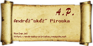 Andráskó Piroska névjegykártya