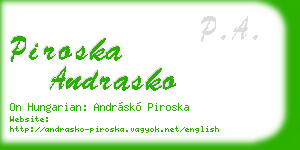 piroska andrasko business card